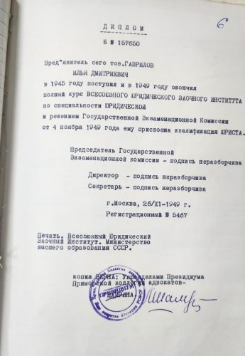Гаврилов И.Д. - диплом ВЮЗИ